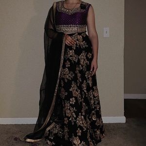 *SALE* Purple and Gold Lehenga